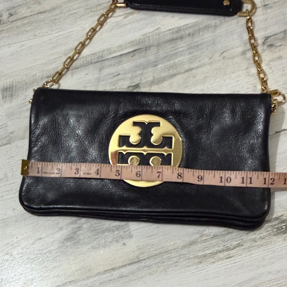 Tory Burch Black and Gold Reva Clutch - Picture 12 of 17